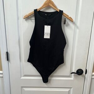 Zara Black Sleeveless Bodysuit